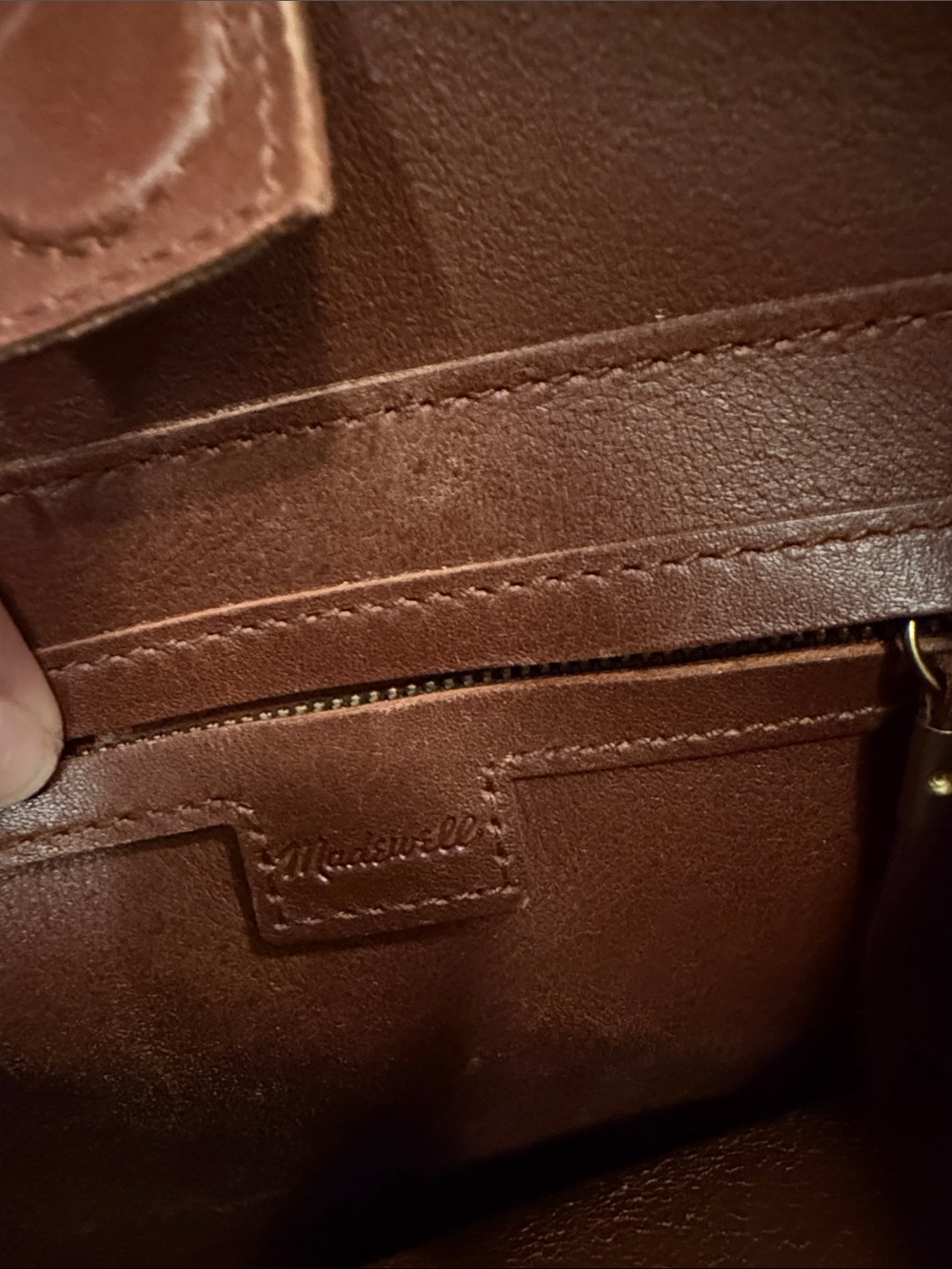 Madewell Chestnut Brown Leather Bucket Shoulder Bag - Picture 3 of 4